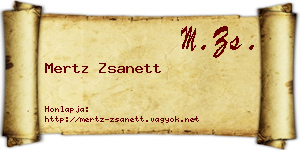 Mertz Zsanett névjegykártya